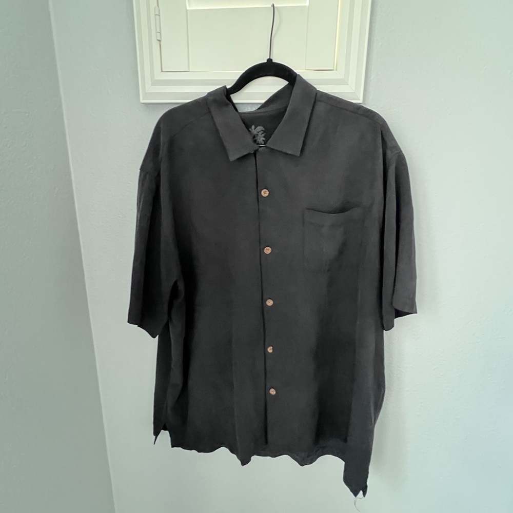 Tommy Bahama Charcoal Button Down Shirt - 100% silk